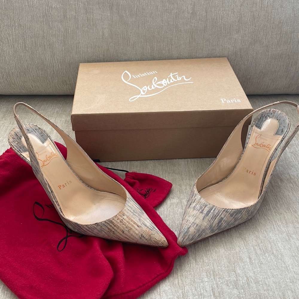 Christian Louboutin 80MM slingback heels 40.5 EU